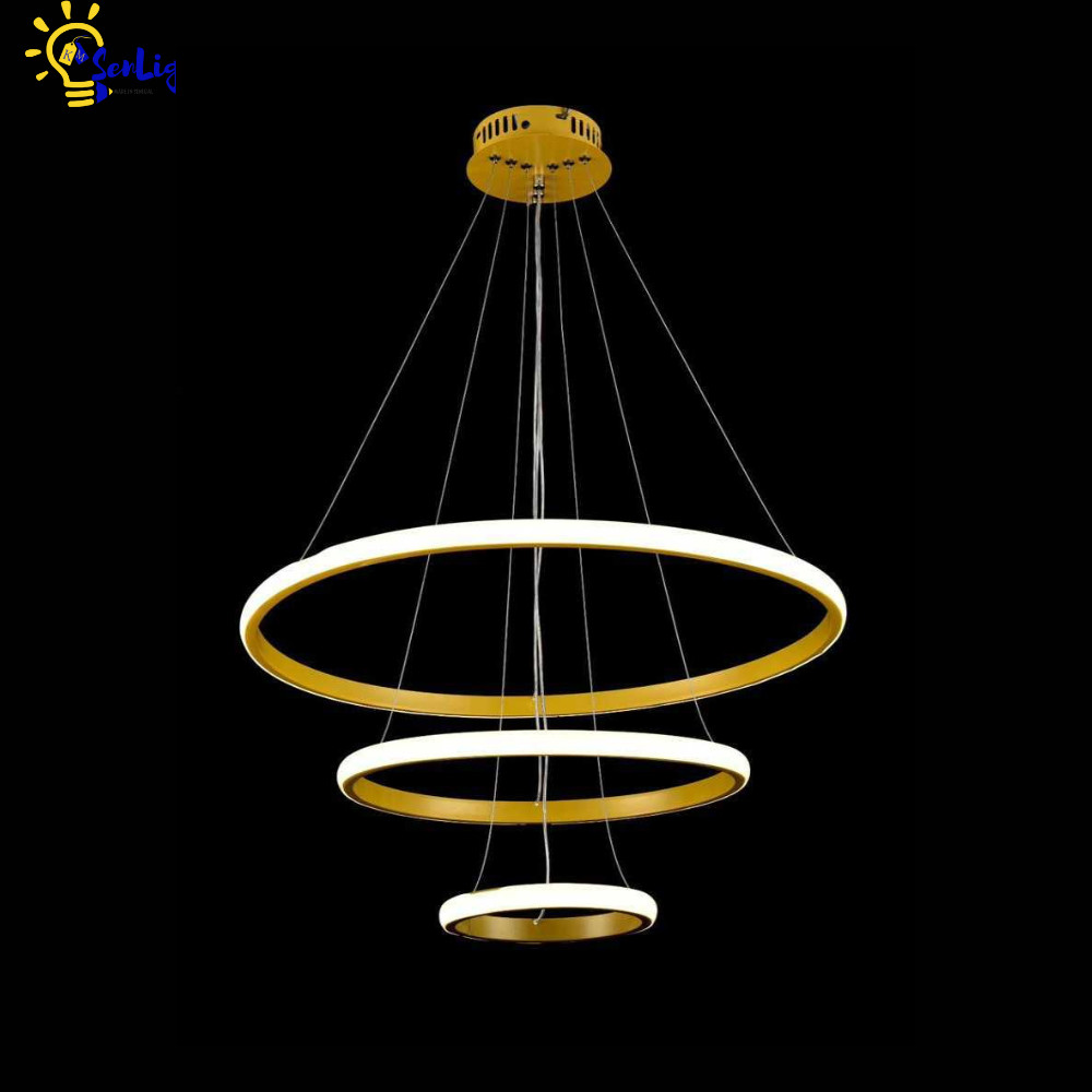 Lampe lustre suspendue doré