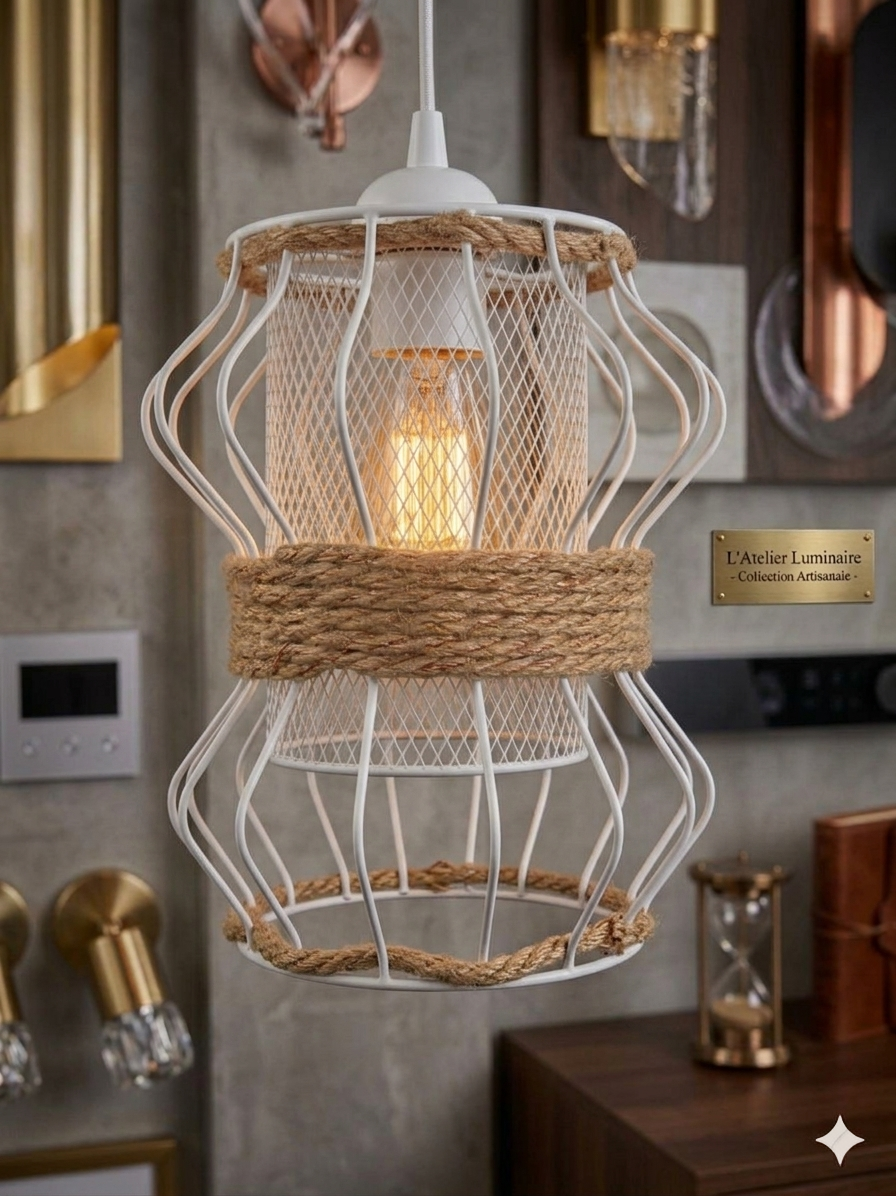 Lampe lustre avec corde