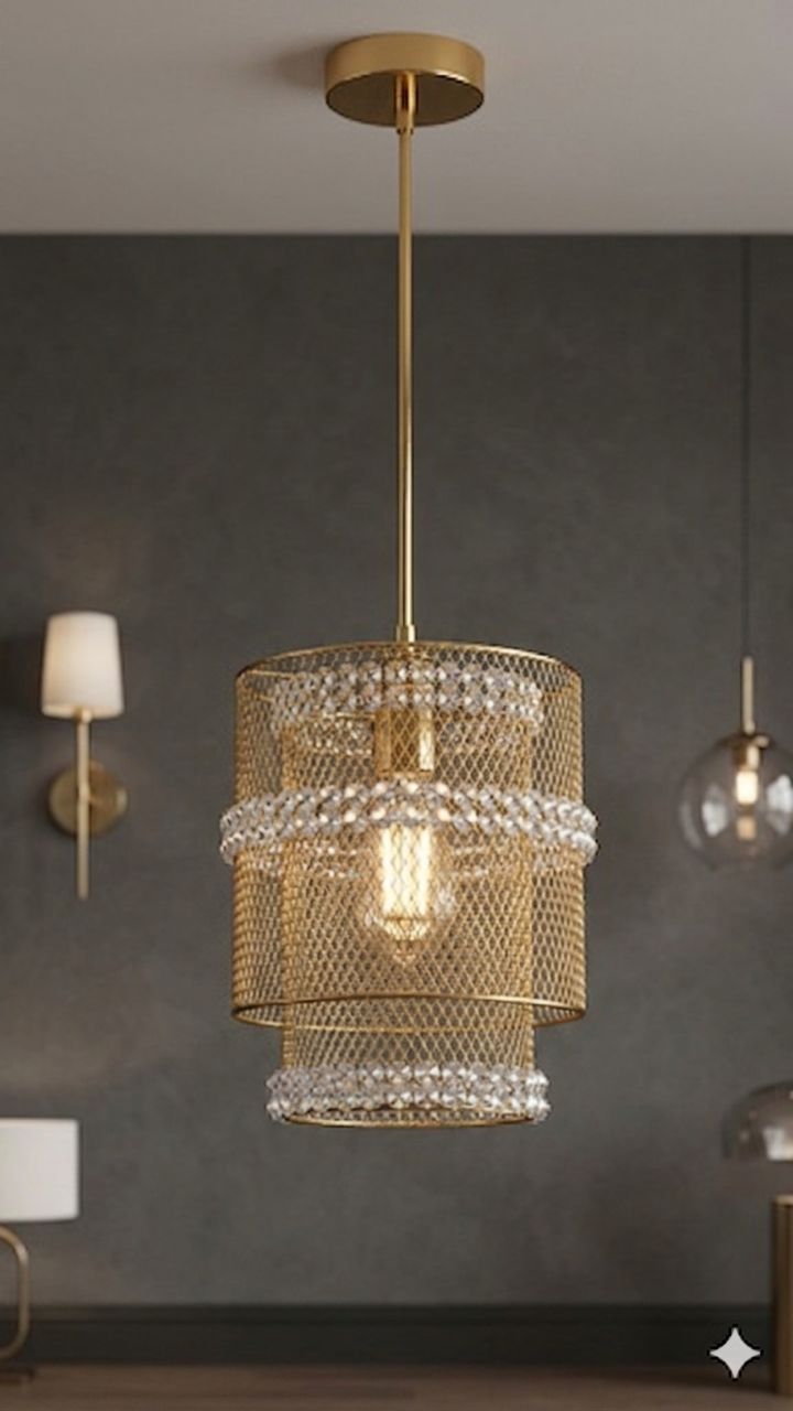 Lustre suspendue avec perle à l'intérieur 
